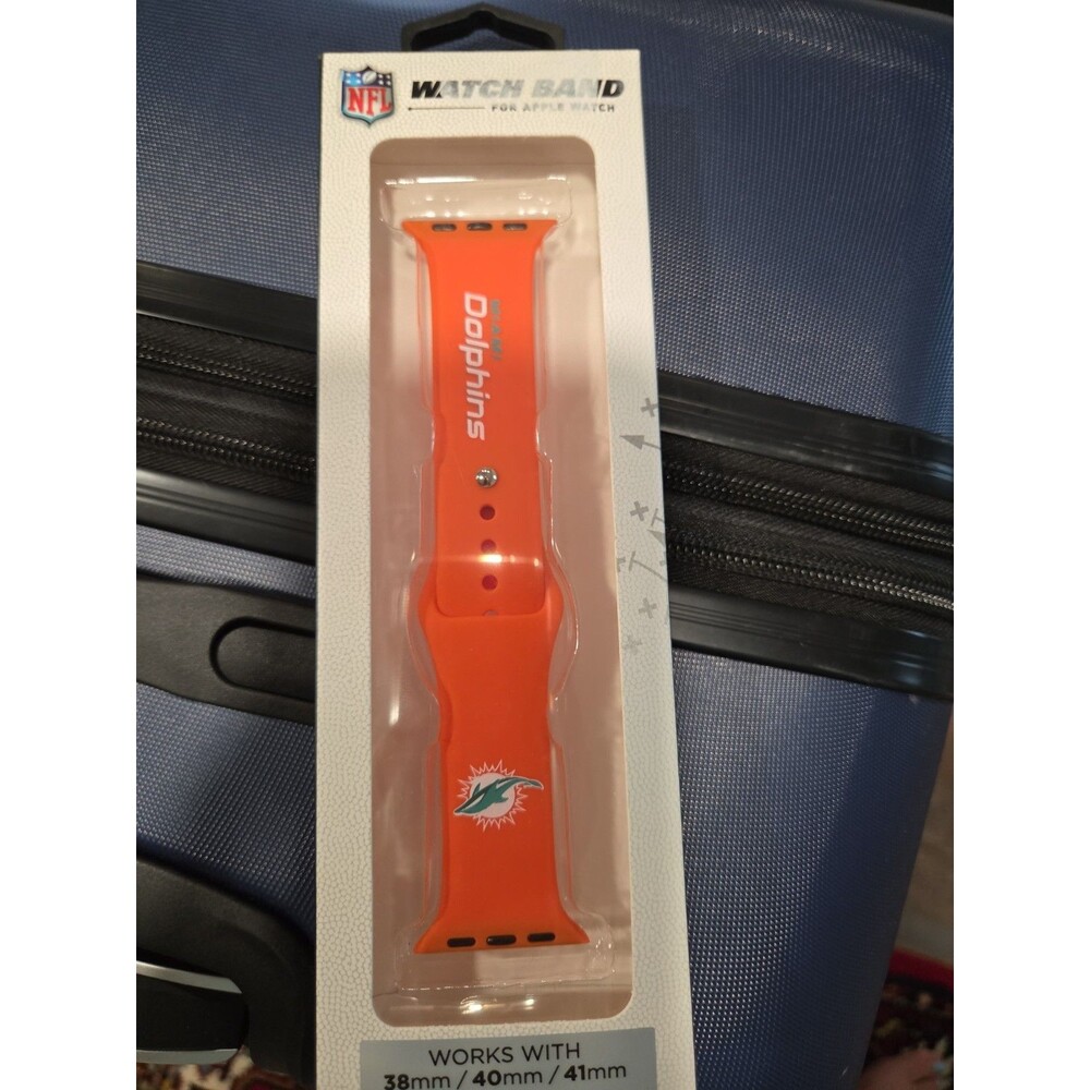 NIB Miami Dolphins Orange Apple Silicone Watch Band Fit 38mm 40mm 41mm HB
